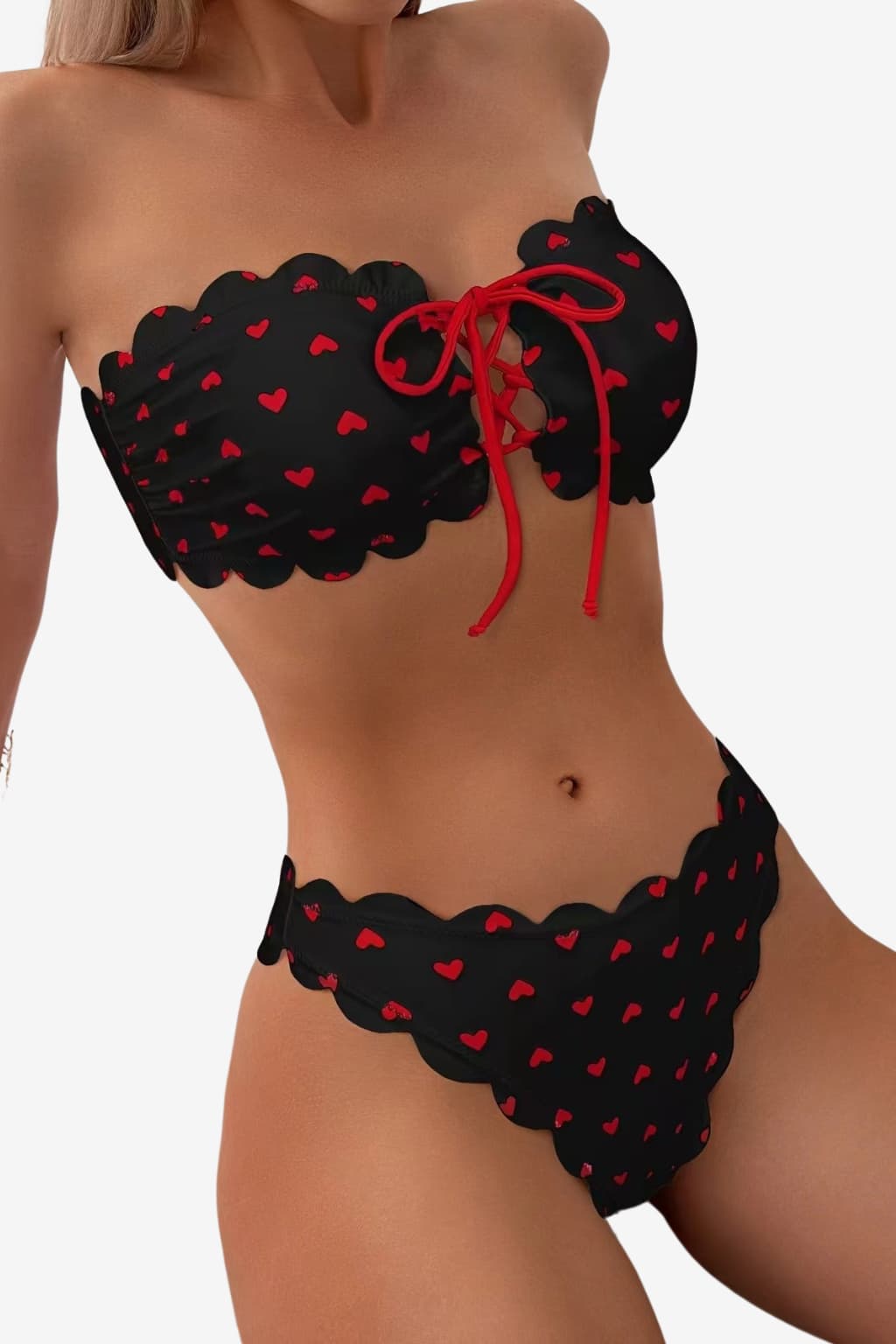 Women’s Strapless Polka Dot Bikini Set for Summer