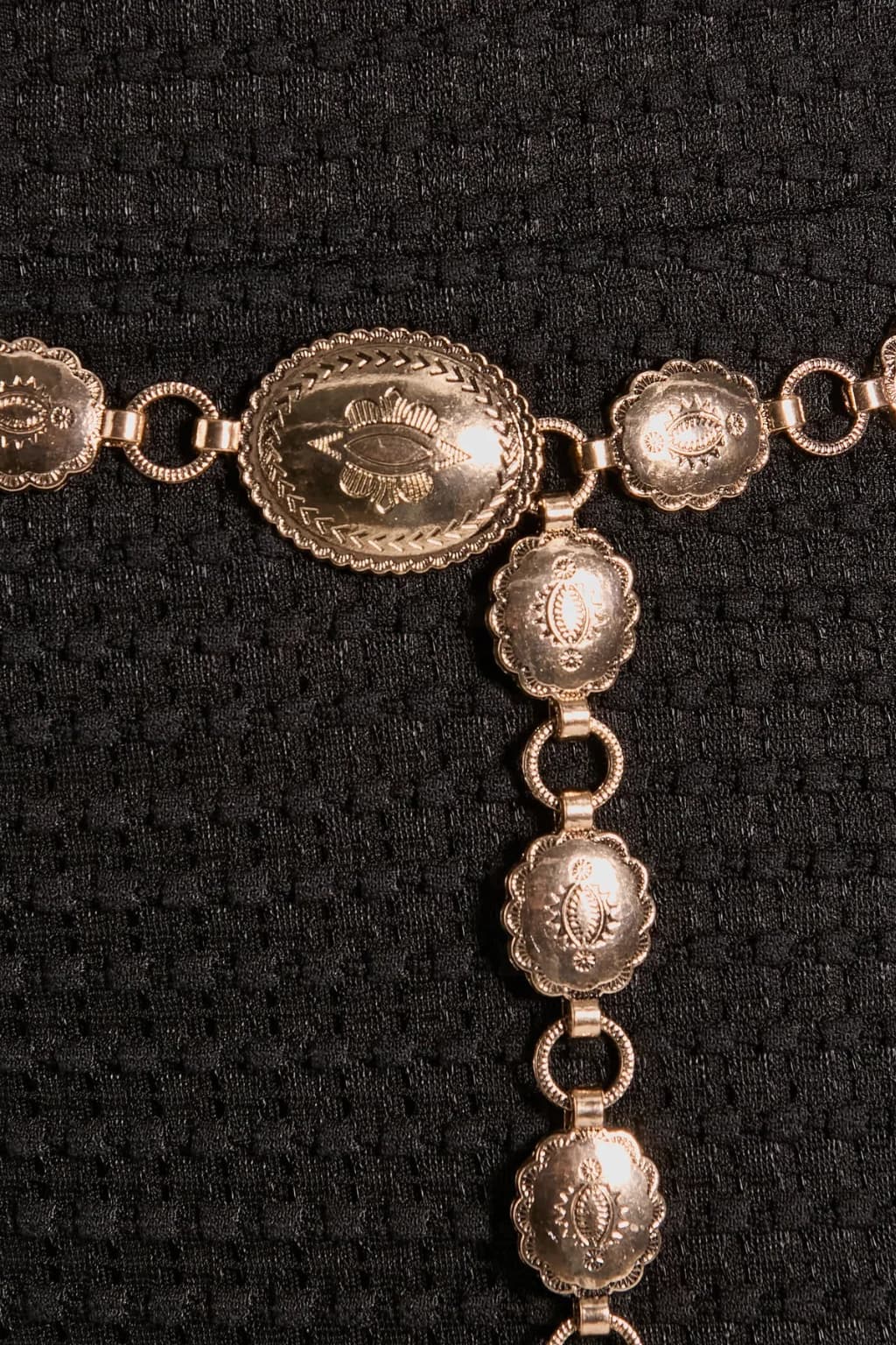 Women’s Black Crochet Co-ord Set with Chain Belt