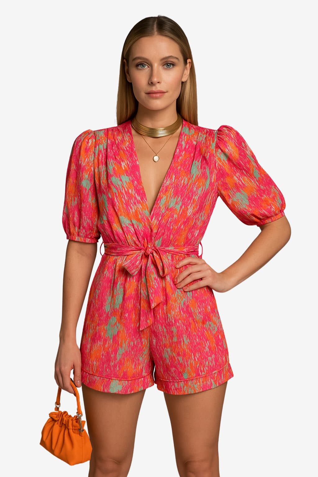 Women's Lightweight Belted Jumpsuit, Colourful All - Season Romper