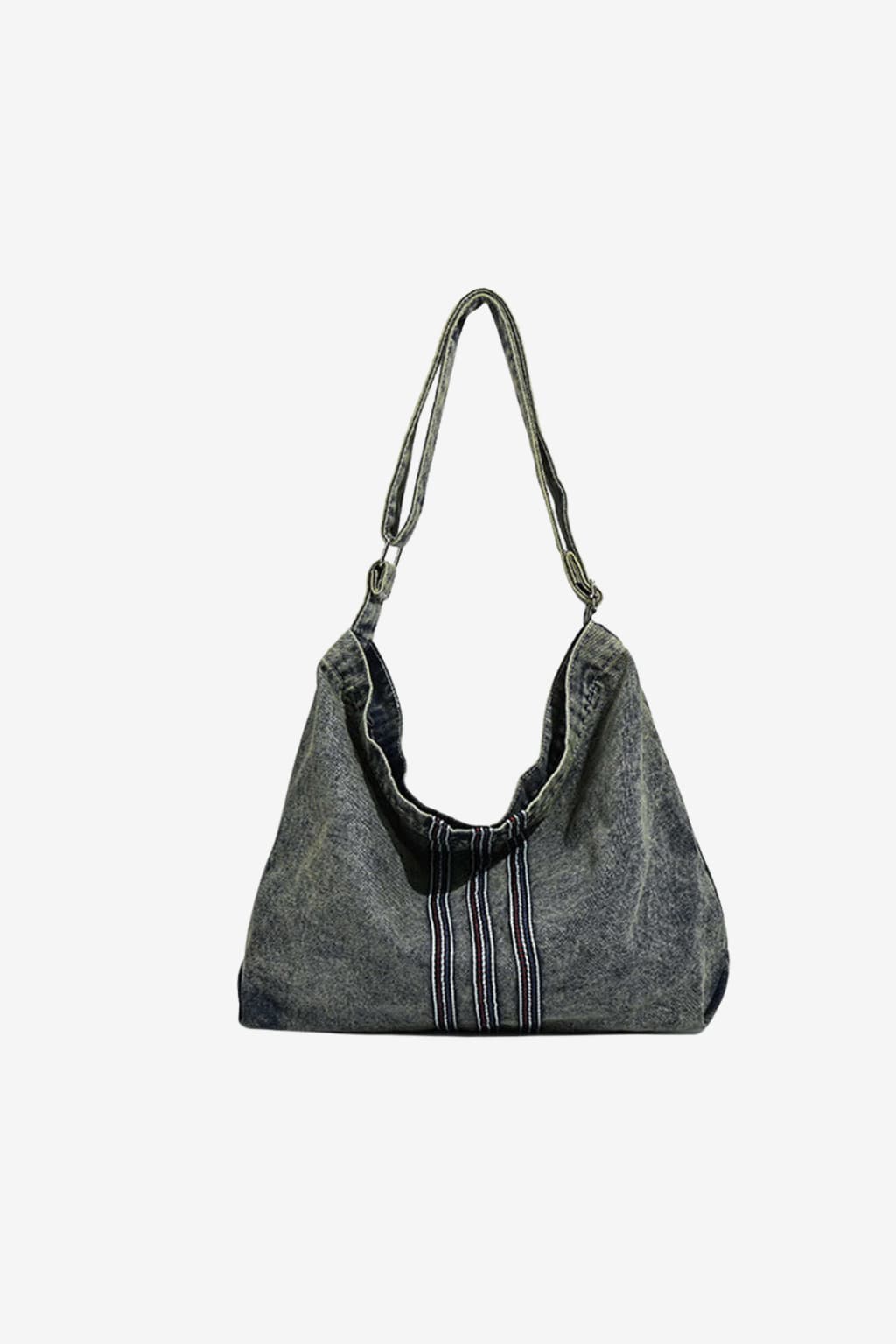 Women's Washed Denim Hobo Cross-Body Bag