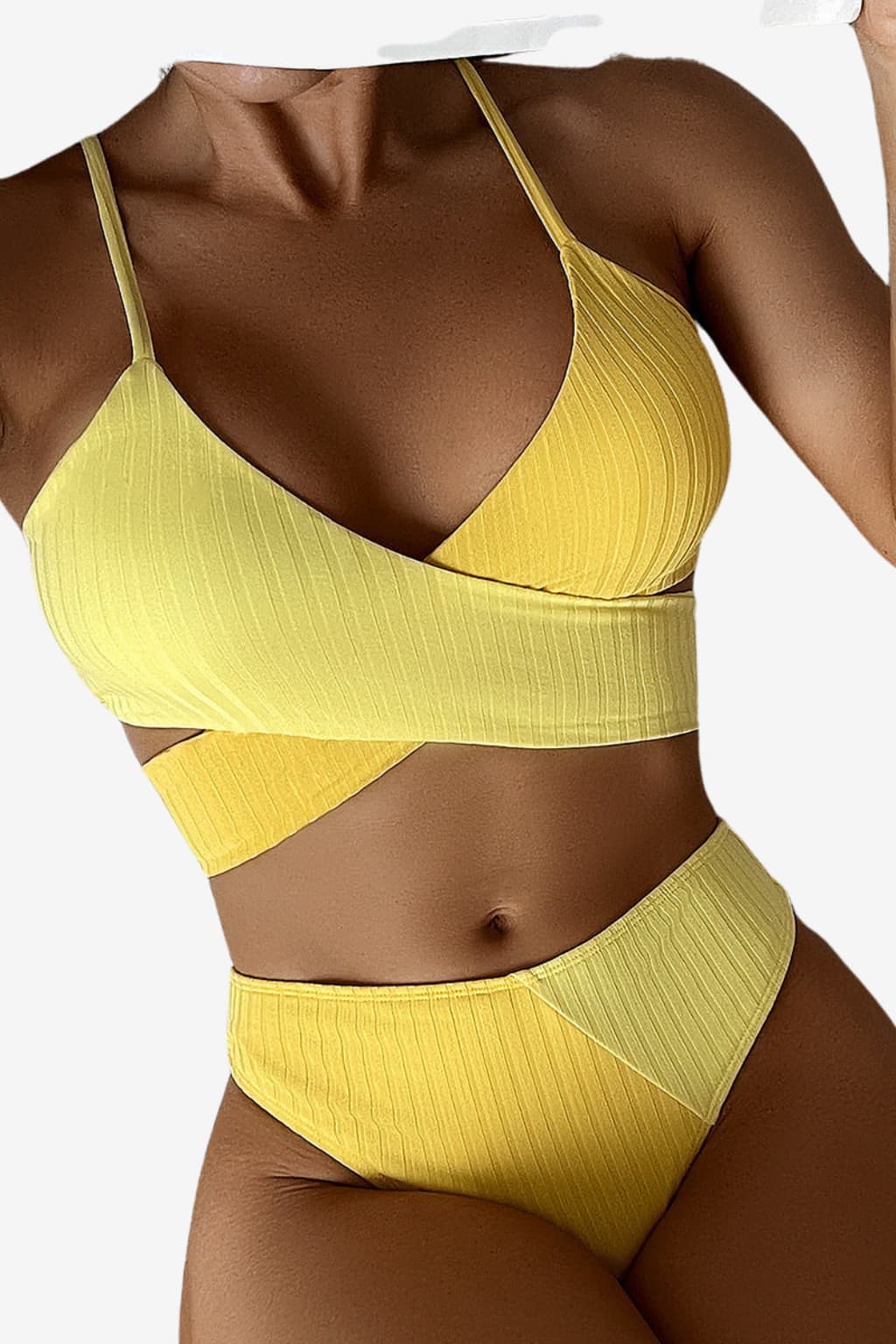 Women’s Summer Bikini Set with High-Waisted Bottoms