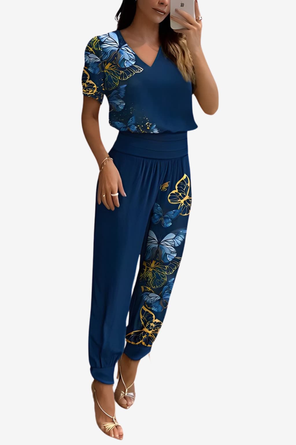 Women’s Blouse and High-Waisted Trousers Set