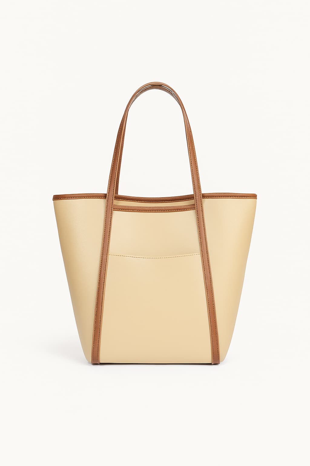 Women's Beige Tote Bag with Shoulder Straps