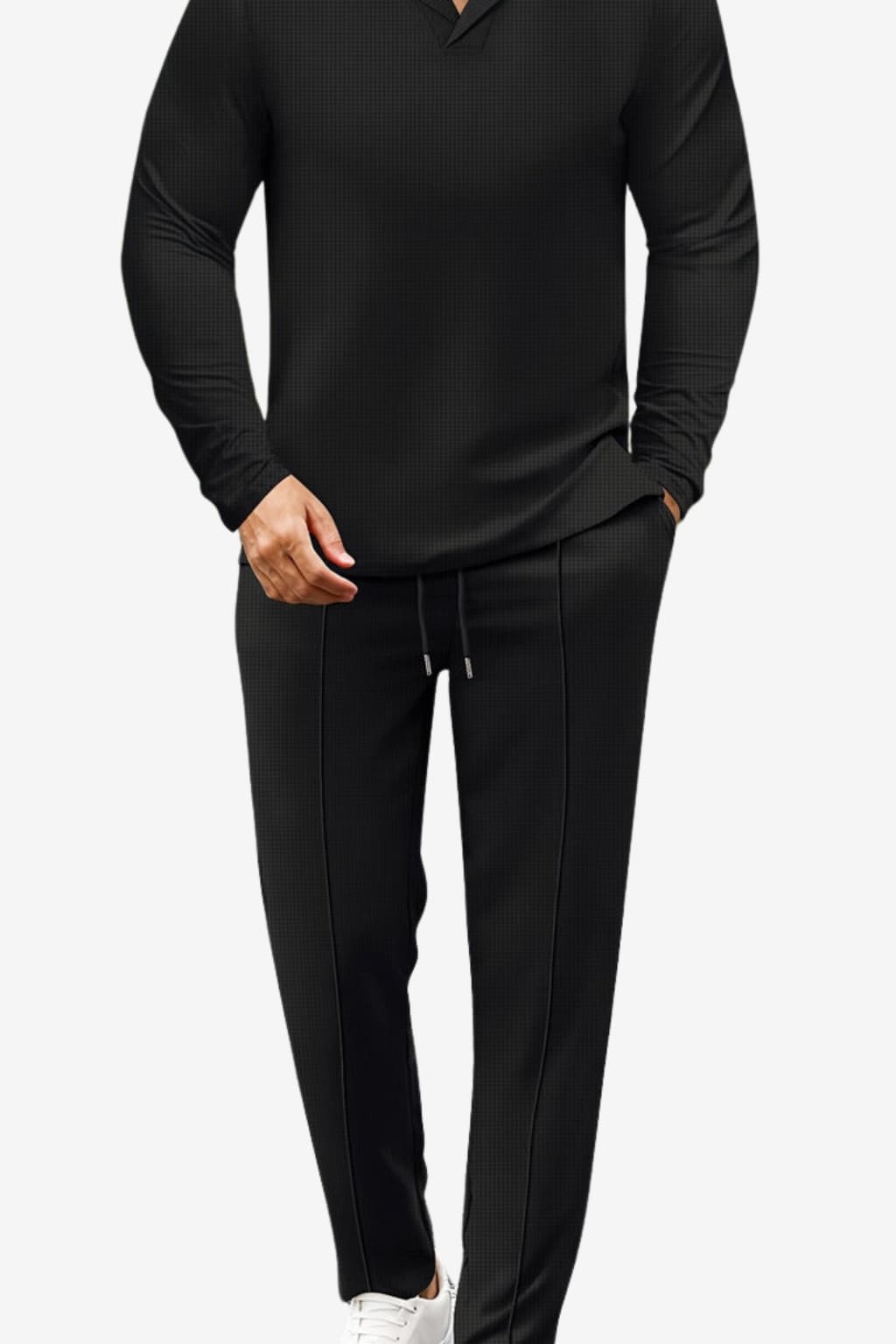 Men's Check Long-Sleeve Shirt &amp; Trousers Casual Set