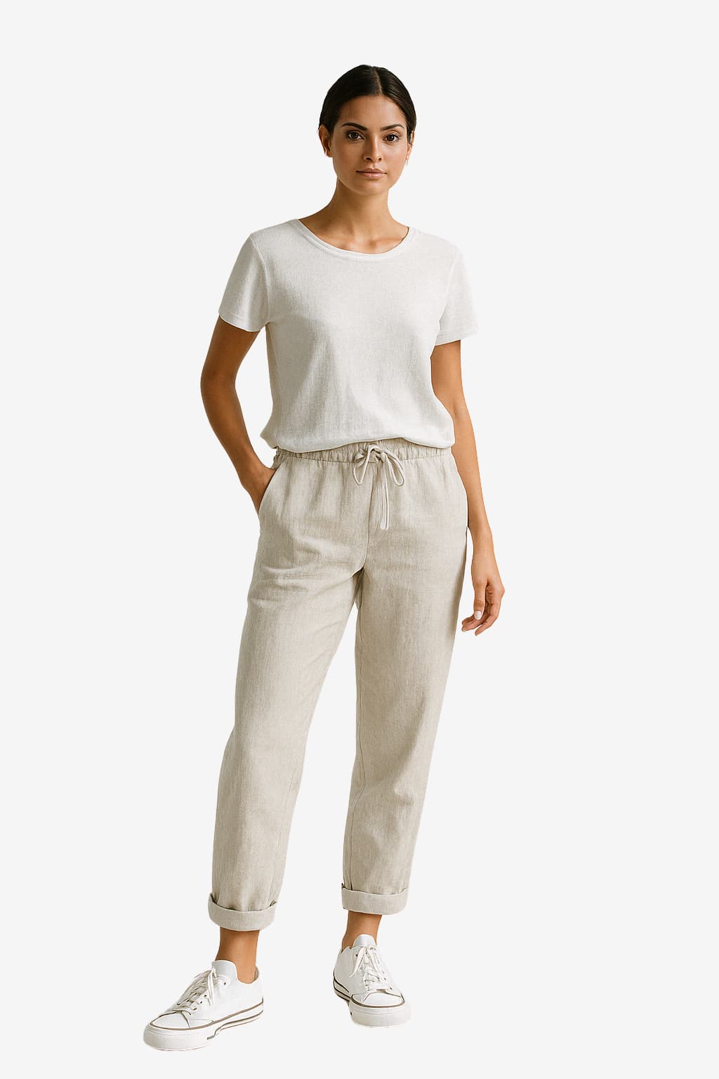 Women's Linen Cropped Trousers