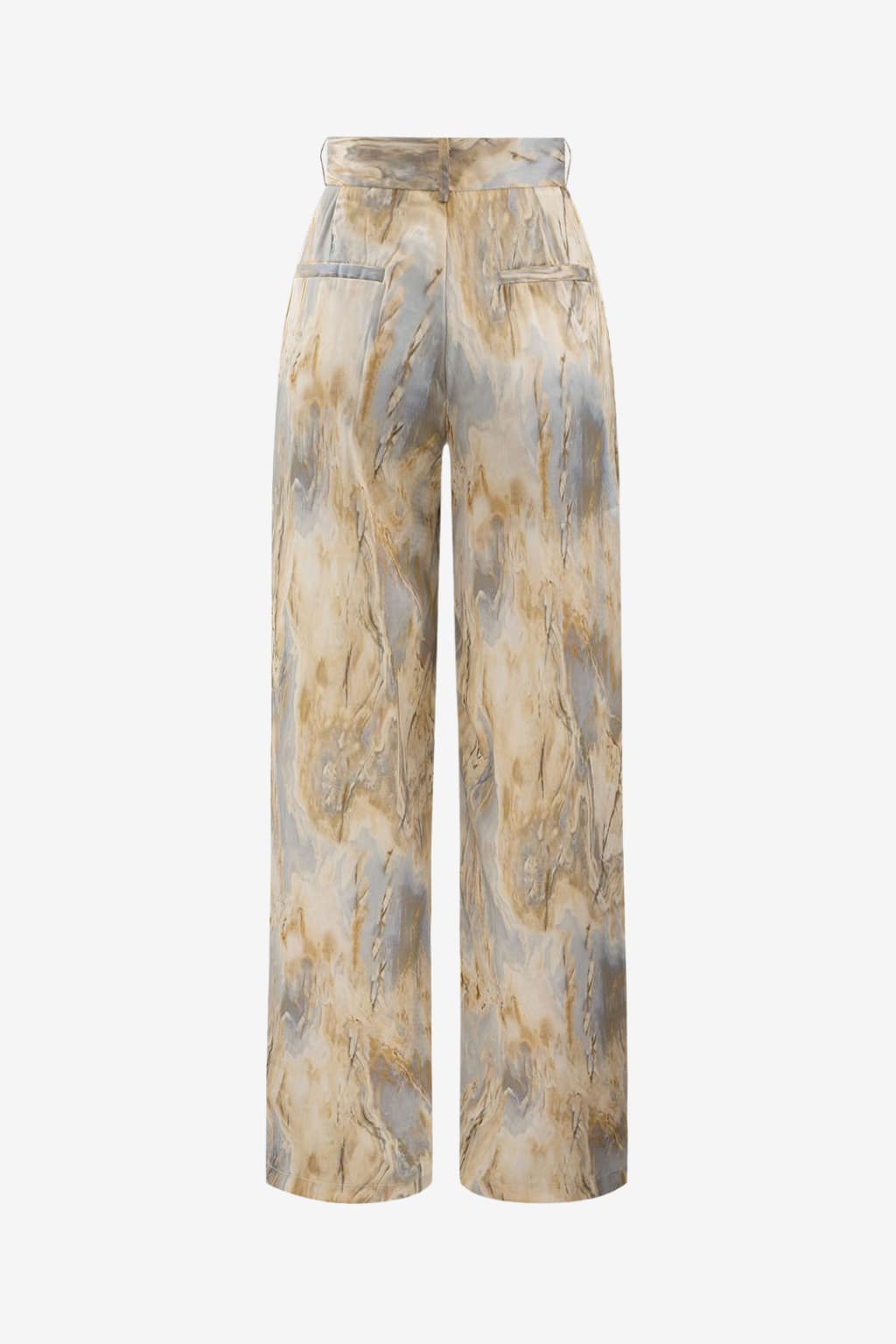 Women’s Marble Print High Waisted Wide Leg Trousers
