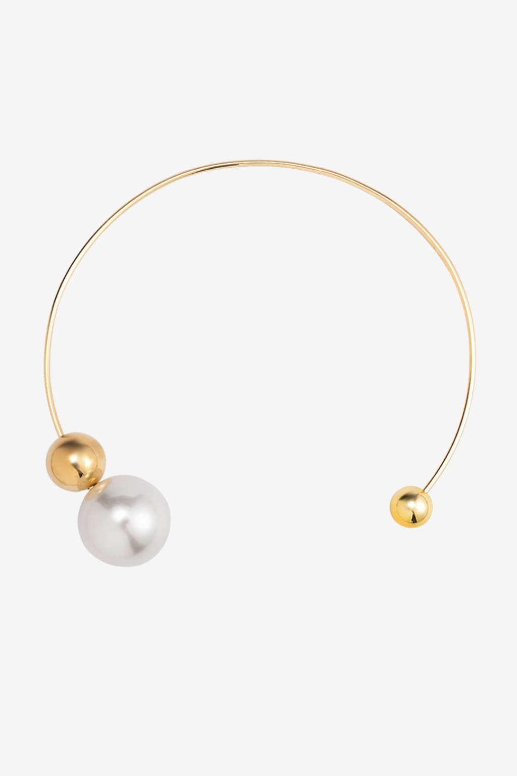 Women's Gold-Toned Open Collar Pearl Necklace