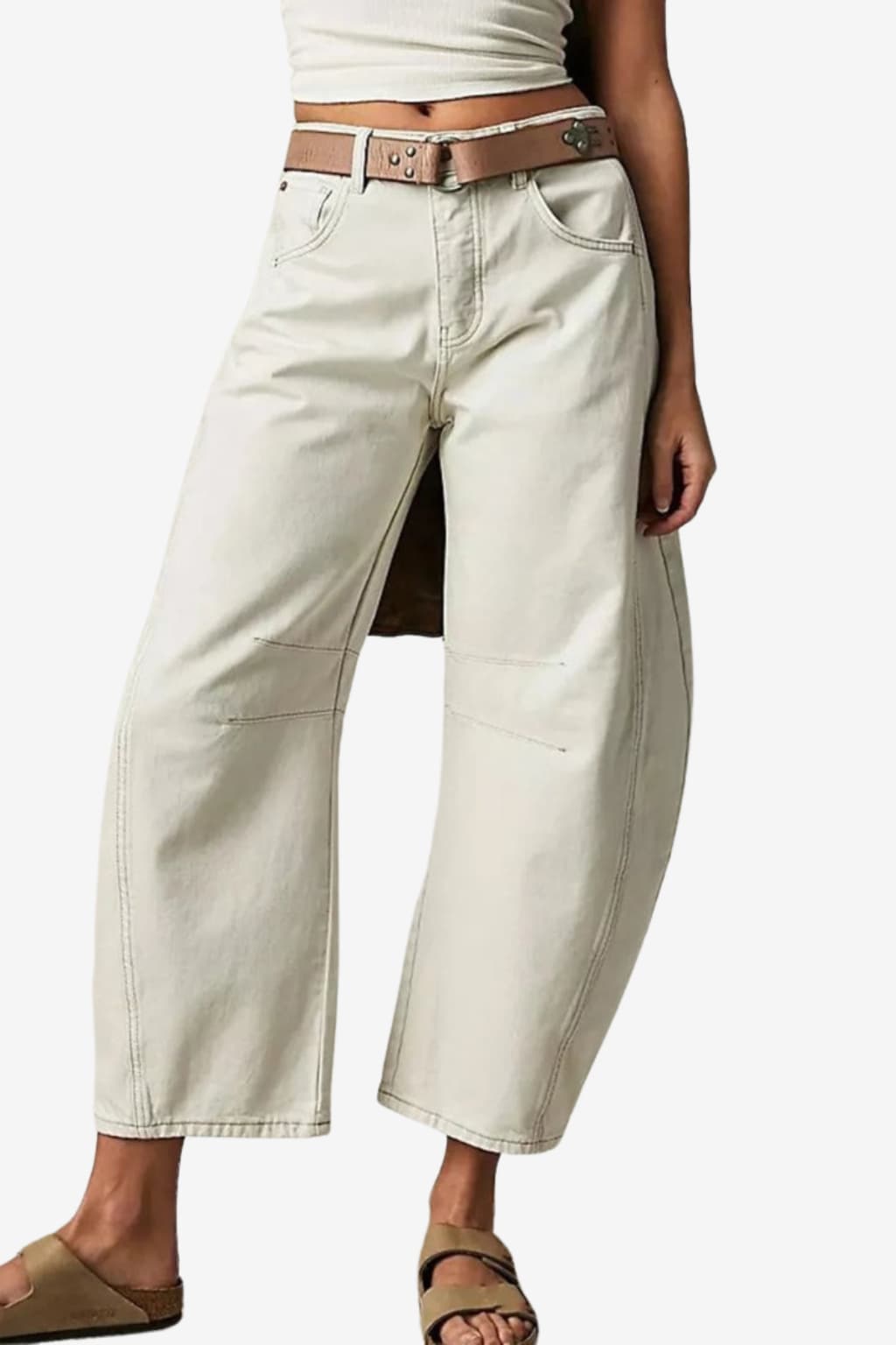 Women's High-Waisted Wide - Leg Light Blue Denim Jeans