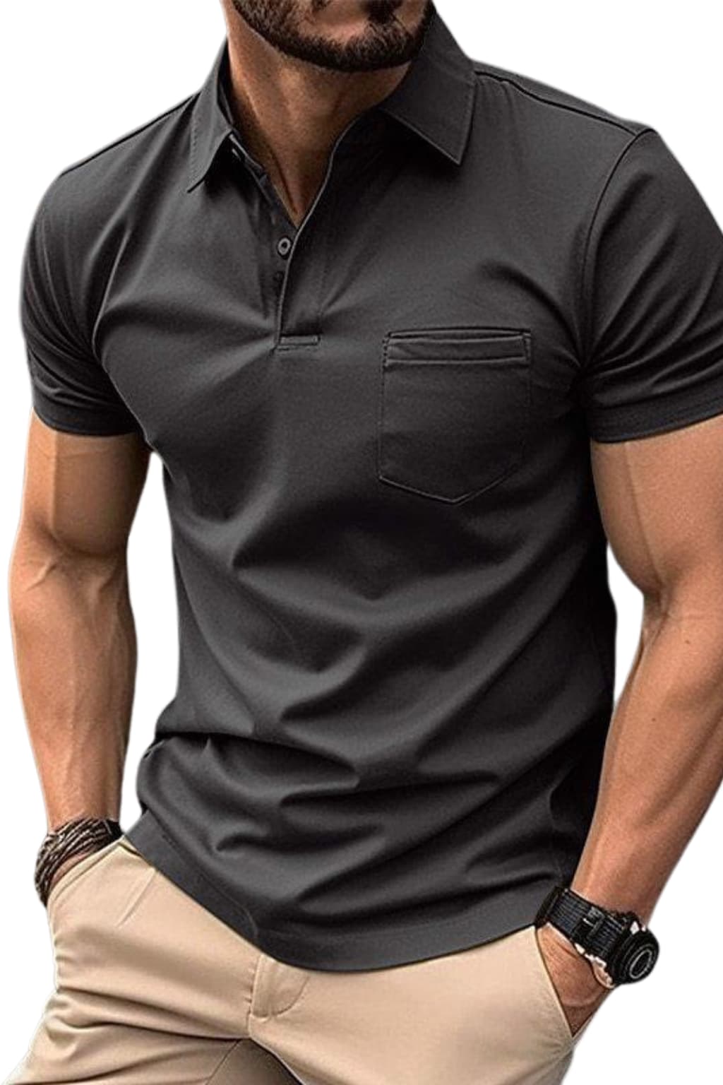 Men’s Polo Shirt with Slim Fit for Casual or Smart Wear