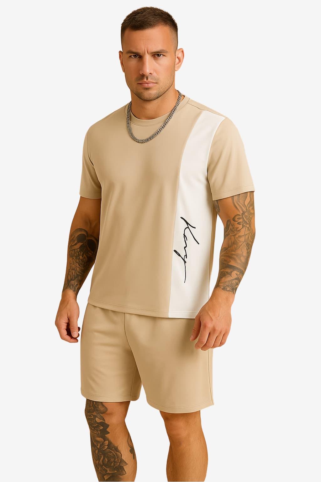 Men’s Short Sleeve T-Shirt and Shorts Set Summer Casual