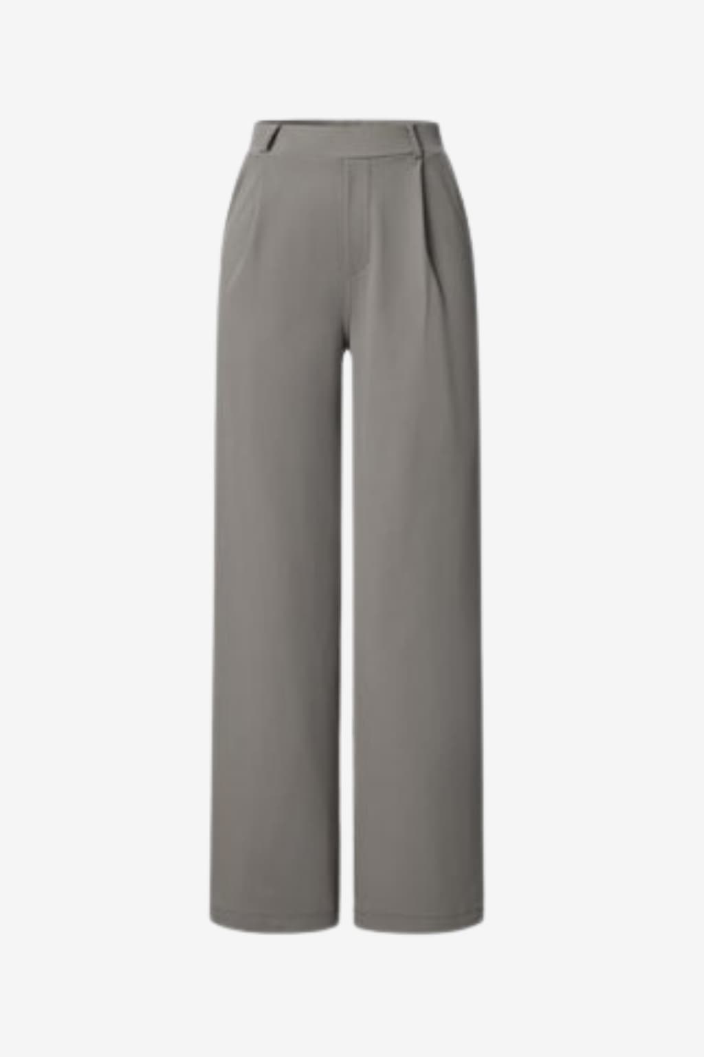Women's High-Waisted Wide - Leg Trousers with Pleated Front