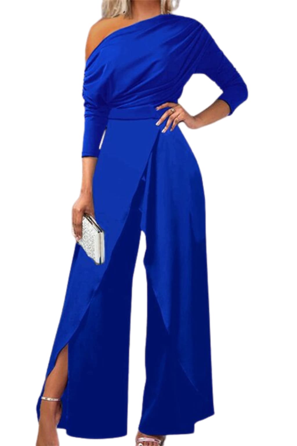 Women’s One-Shoulder Wide-Leg Party Jumpsuit