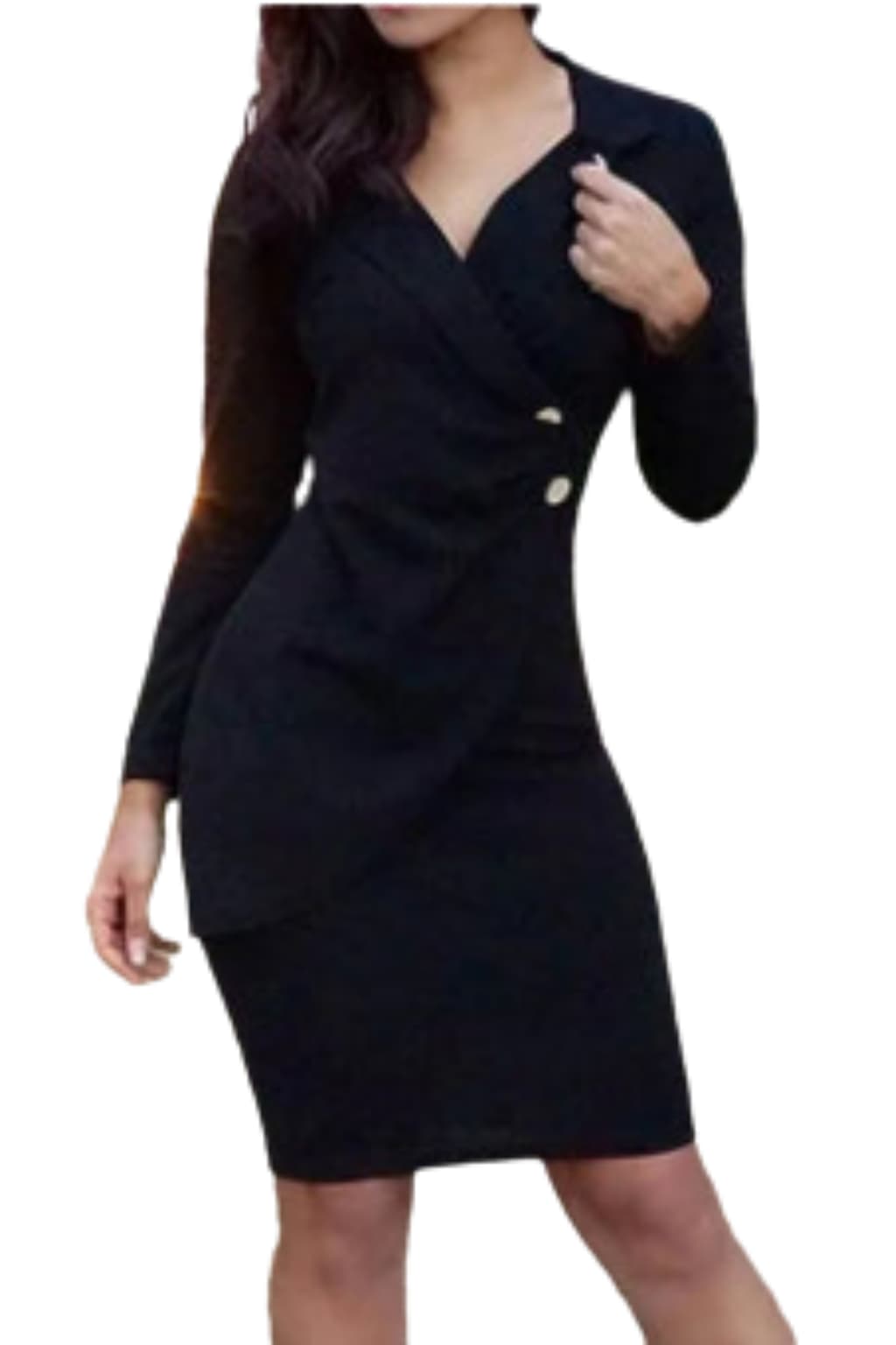 Women’s Blazer Style Bodycon Dress with V-Neck