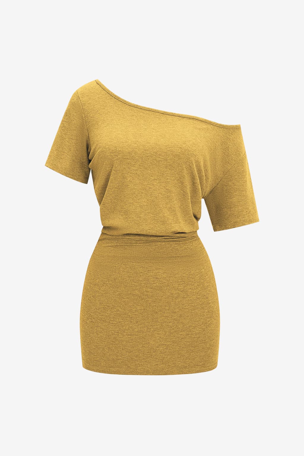 Women's Short Sleeve One-Shoulder Mini T-Shirt Dress