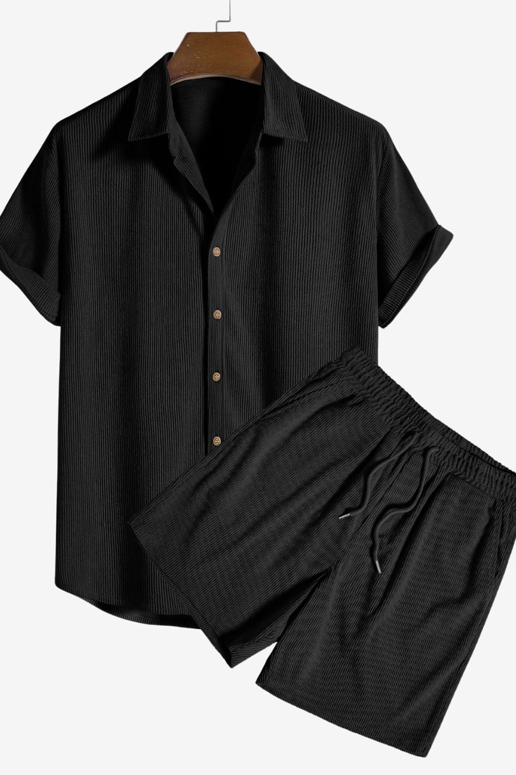 Men's Corduroy Short-Sleeve Shirt &amp; Shorts Set - Relaxed Fit