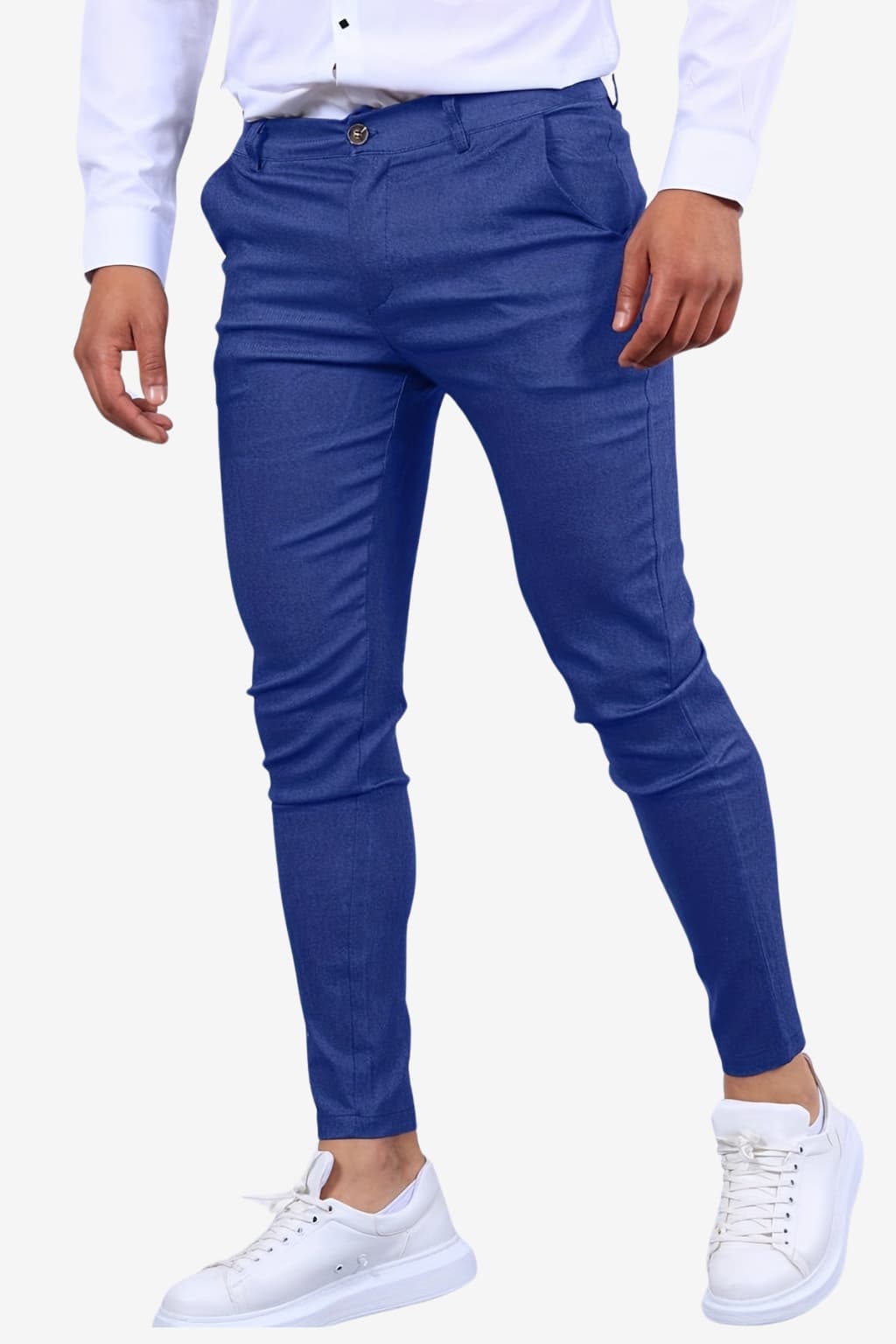 Men’s Slim Fit Tailored Trousers Zip Button Closure