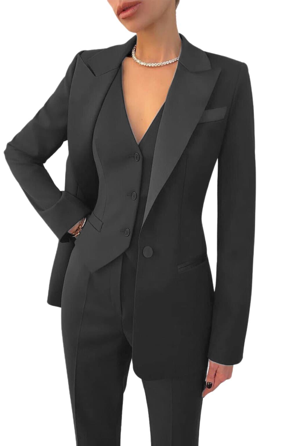 Women’s 3-Piece Suit with Blazer, Waistcoat and Trousers
