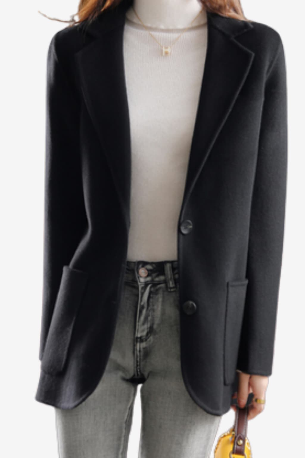 Women’s Tailored Blazer with Pockets Long Sleeve