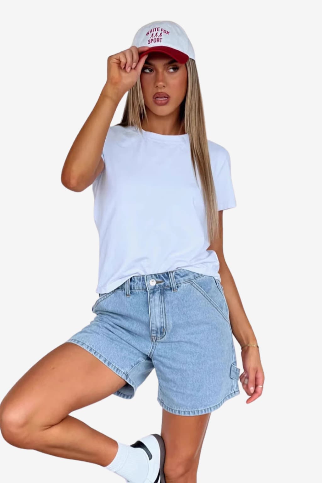 Women's Mid-Rise Denim Shorts - Relaxed Fit, 5-Pocket, Button Fly