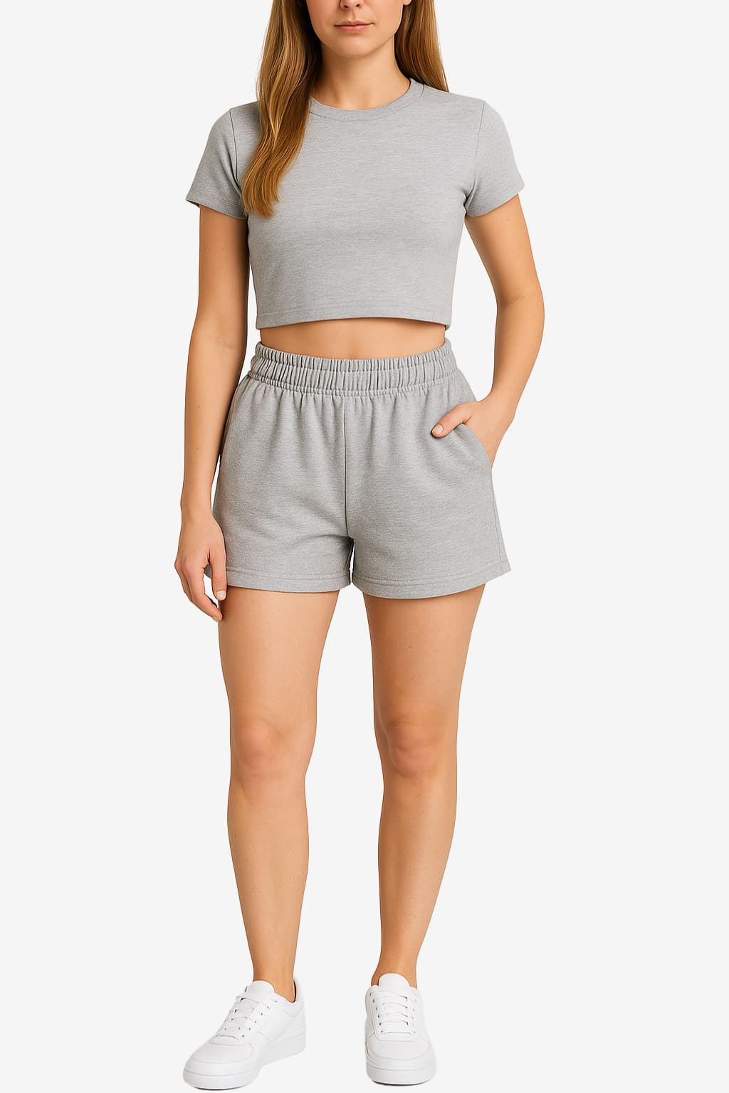 Women’s Casual Crop Top and Shorts Set Summer Loungewear