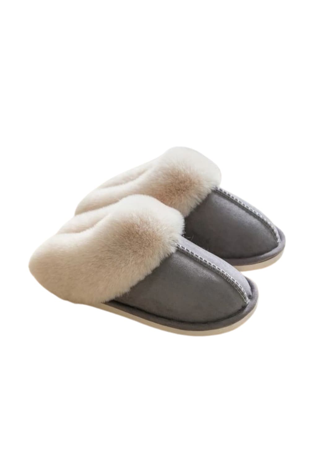 Women's Plush Faux Fur Slippers Soft Suede - Like Indoor Cozy