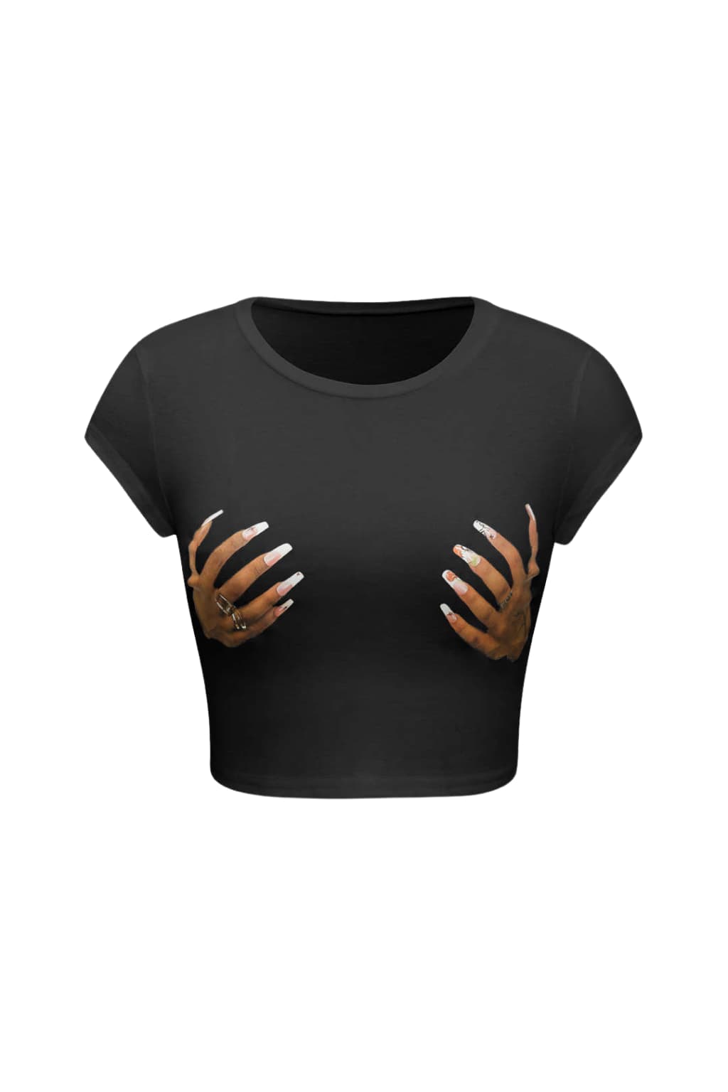Women’s Graphic Crop Top Short Sleeve Round Neck Tee