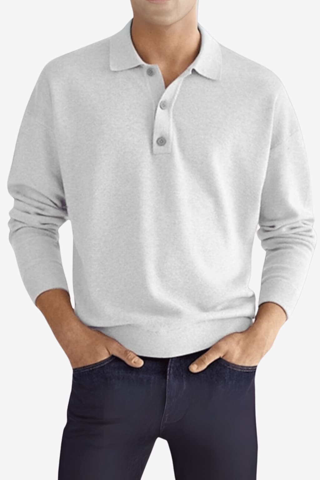 Men’s Long Sleeve Polo Shirt Casual Regular Fit Top