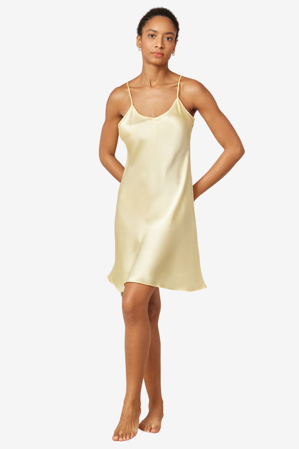 Women’s Silk Slip Nightdress Spaghetti Strap V-Neck