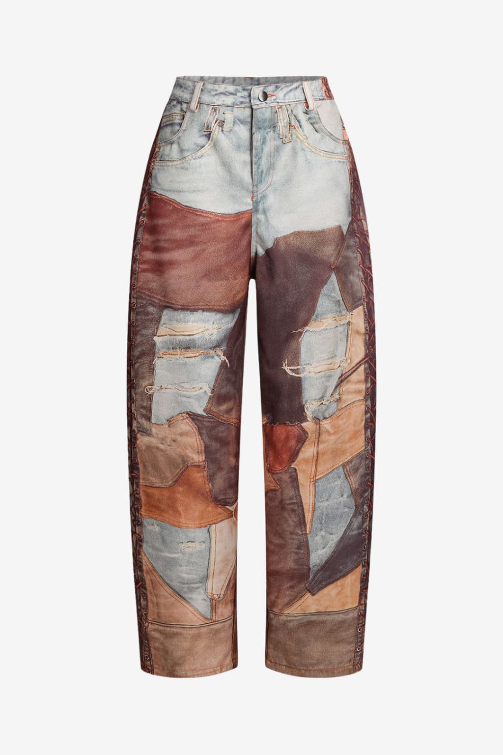 Women's Wide Leg Denim Jeans High Waisted Baggy Blue