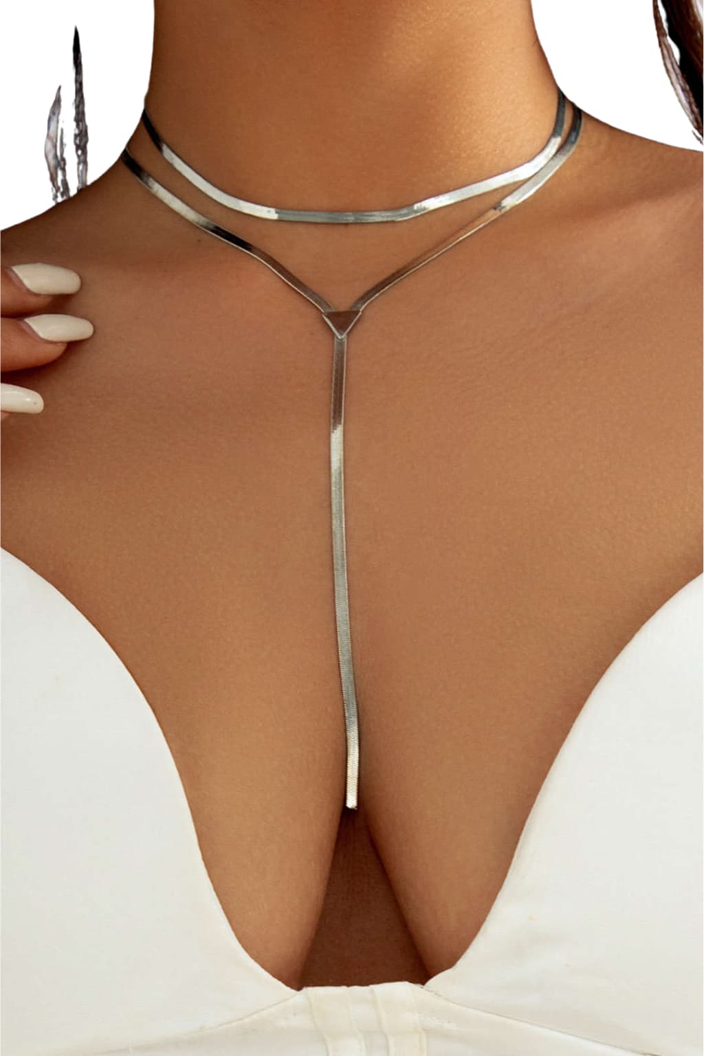 Women’s Gold Layered Choker Necklace Metal Chain