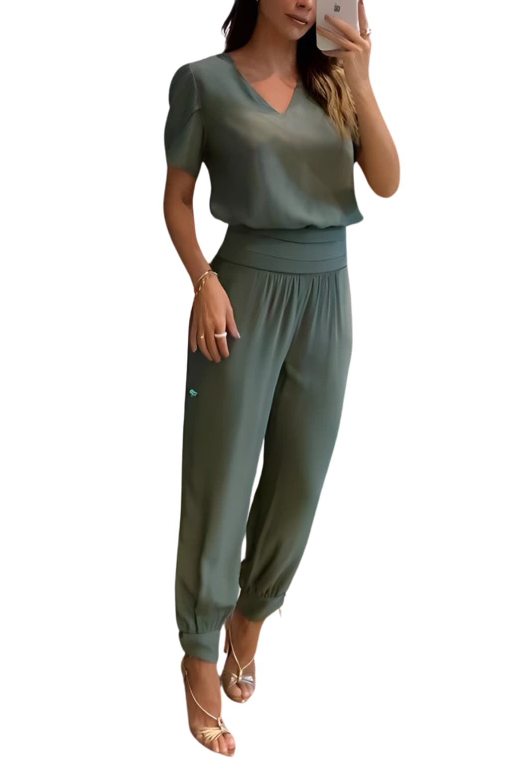Women’s Blouse and High-Waisted Trousers Set