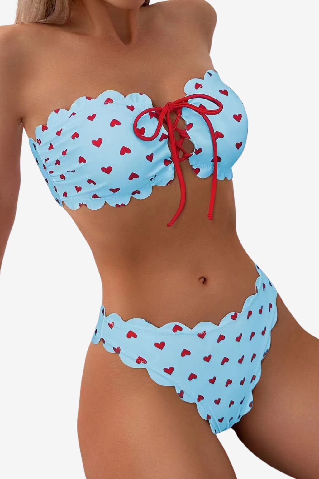 Women’s Strapless Polka Dot Bikini Set for Summer