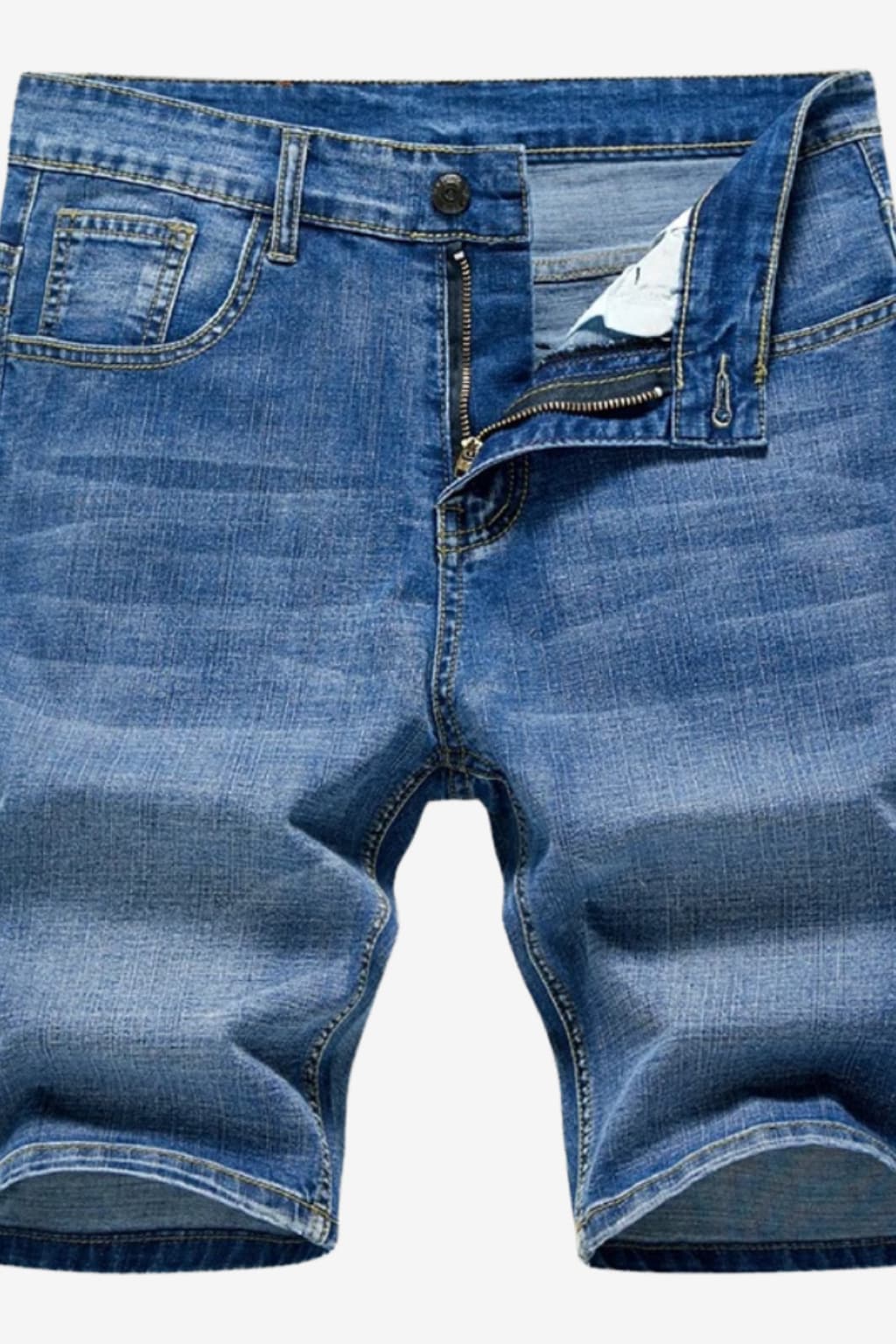 Men’s Knee Length Denim Shorts Casual Fit 5-Pocket