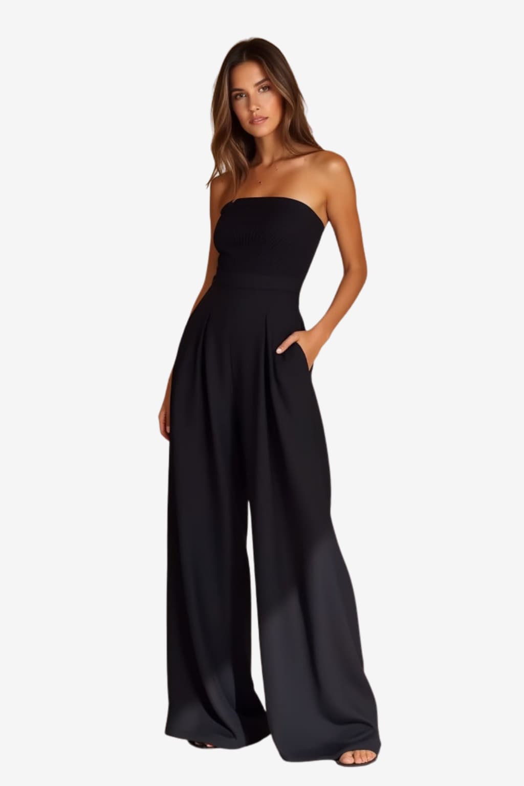 Women’s Strapless Jumpsuit Wide Leg Evening Outfit