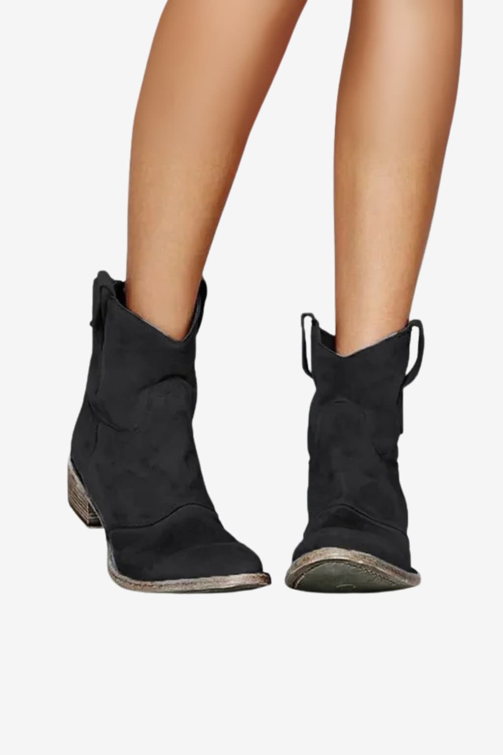 Women’s Western Ankle Boots Faux Leather Cowboy Style