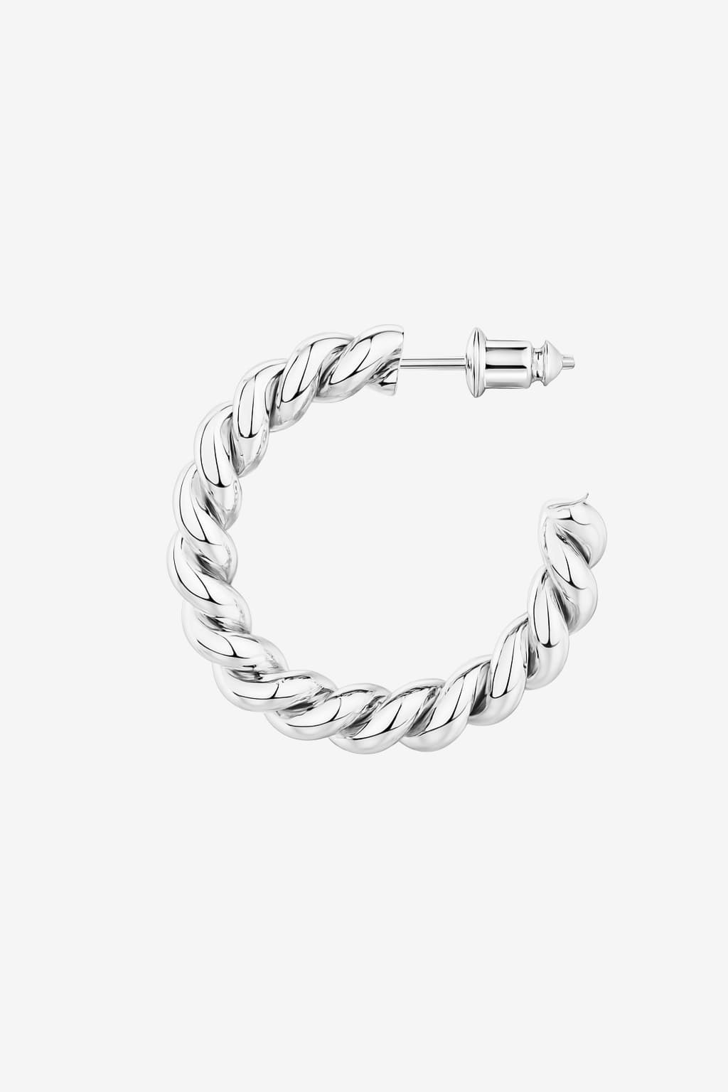 Women’s Twisted Hoop Earrings Gold or Silver Finish