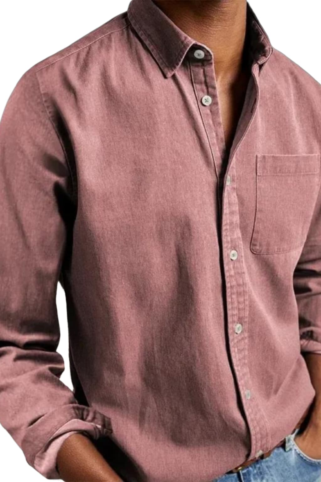 Men’s Long Sleeve Button-Up Shirt Classic Fit Casual