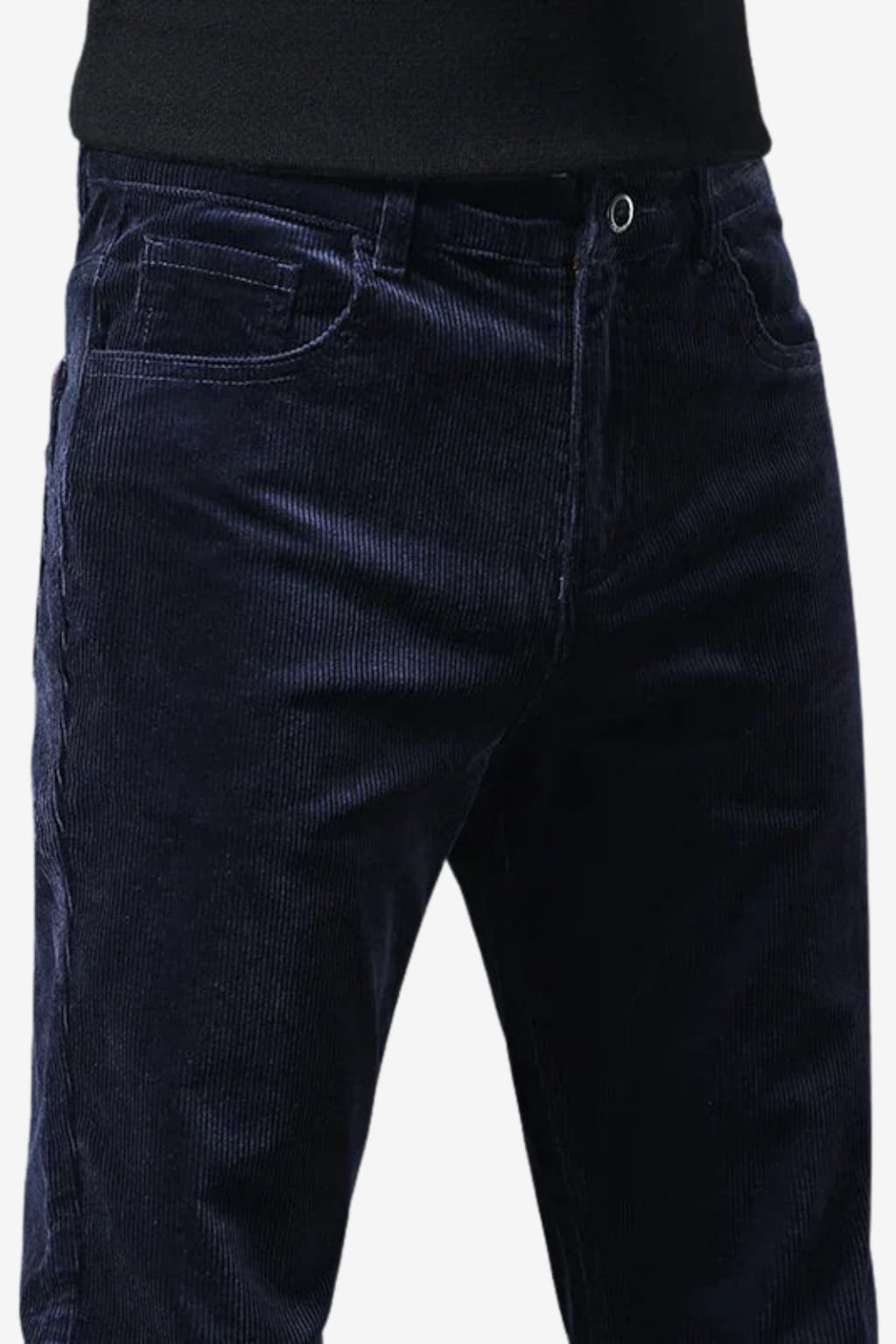 Men's Corduroy Straight-Leg Trousers Slim Fit