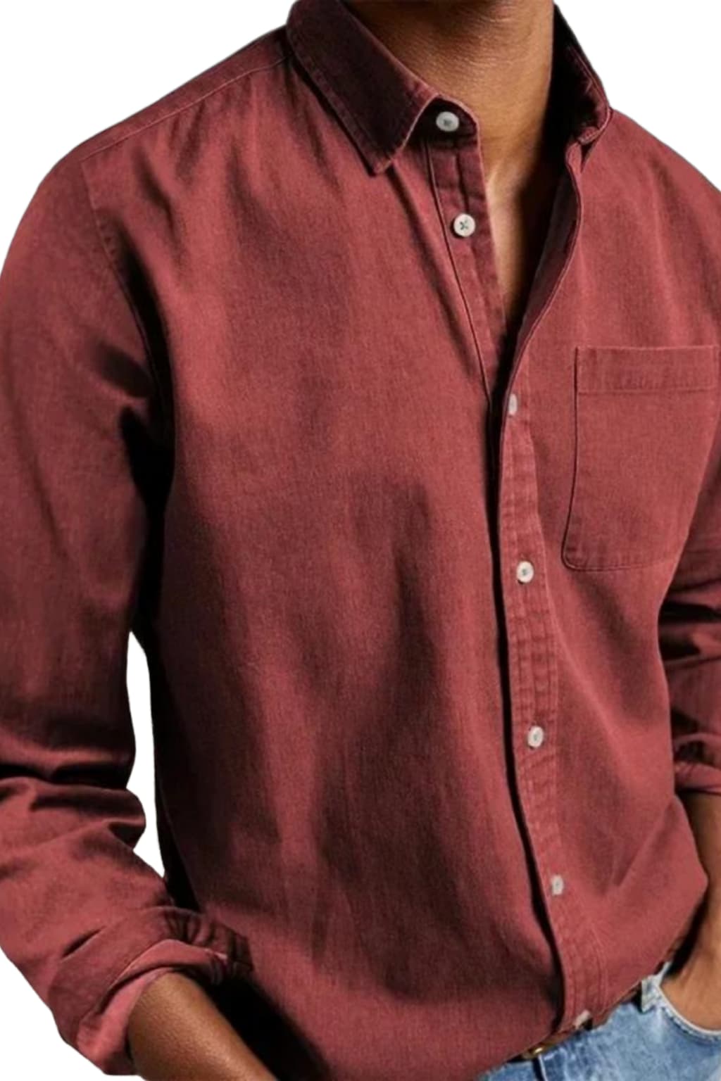 Men’s Long Sleeve Button-Up Shirt Classic Fit Casual