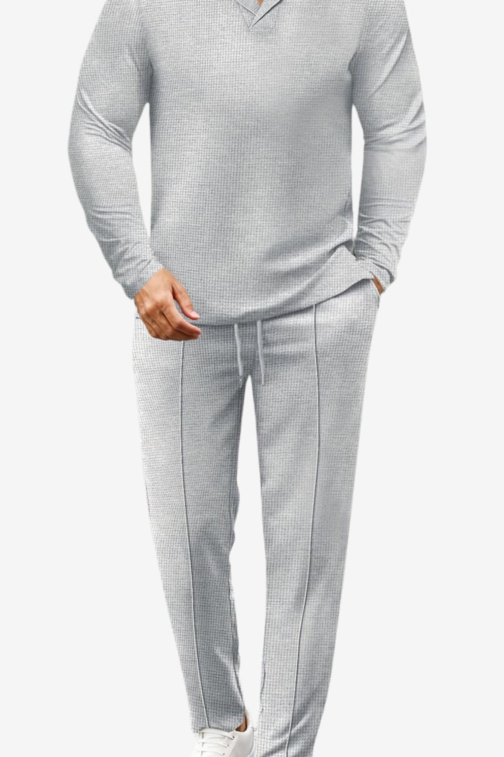 Men's Check Long-Sleeve Shirt &amp; Trousers Casual Set