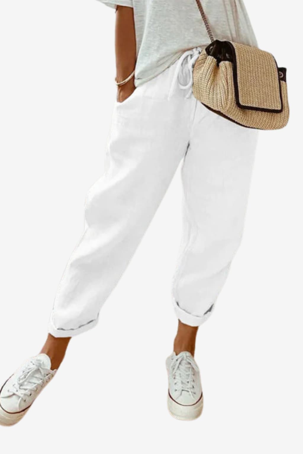 Women's Linen Cropped Trousers