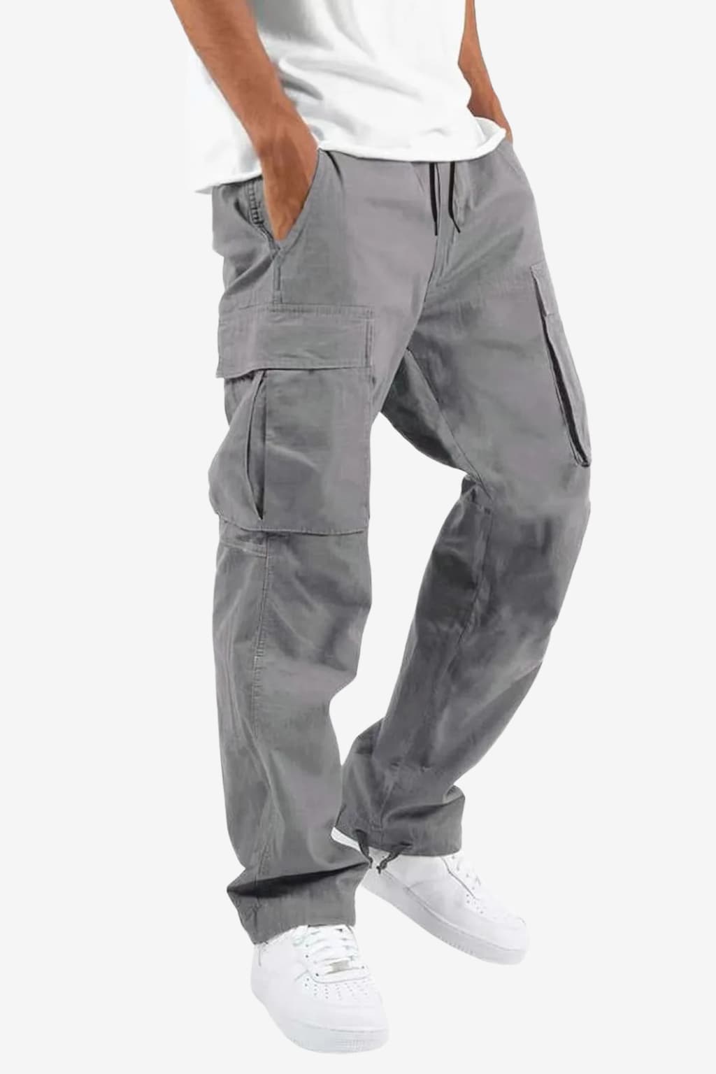 Men's Wide Fit Cargo Trousers, Cotton Blend, Multi Pocket