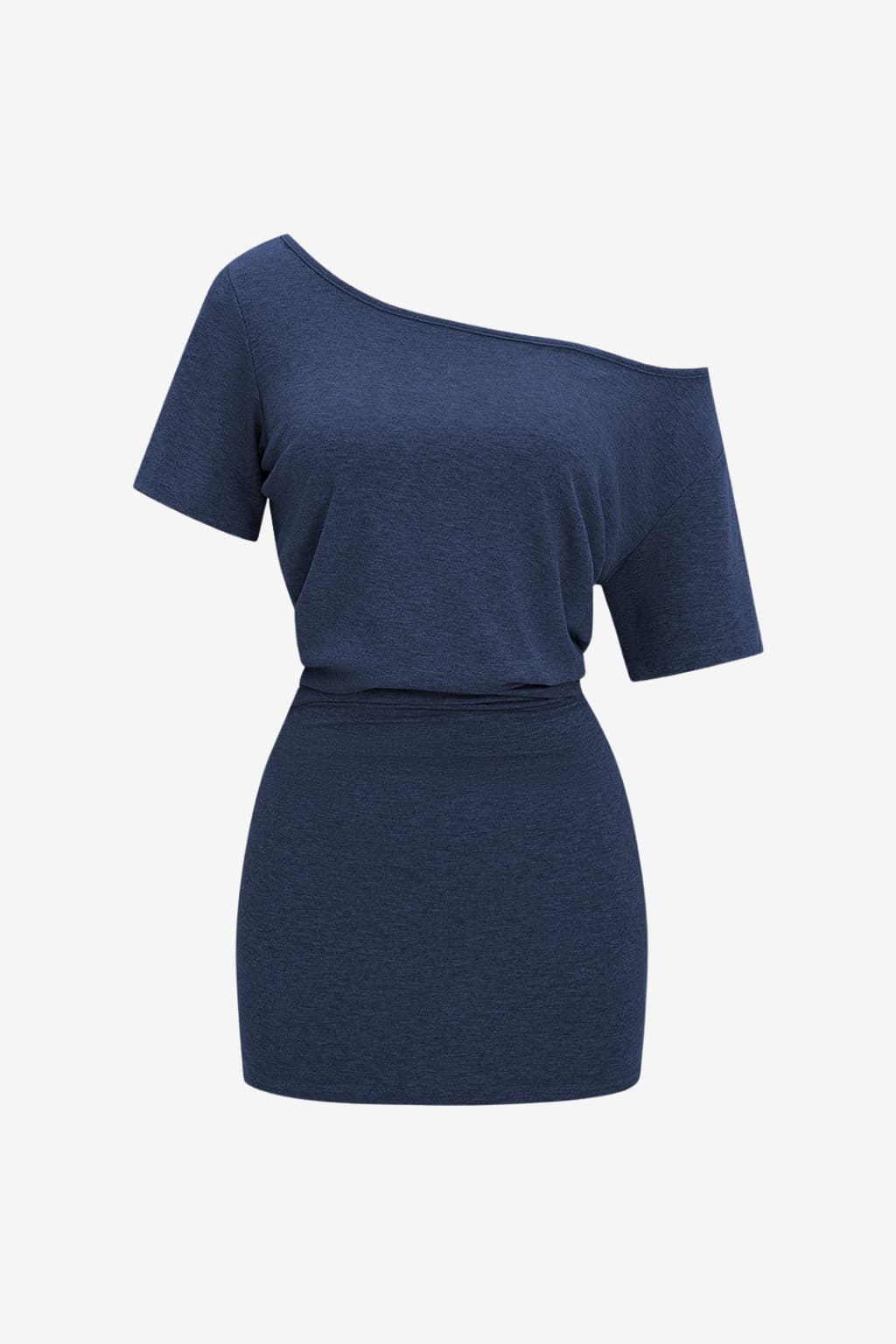 Women's Short Sleeve One-Shoulder Mini T-Shirt Dress