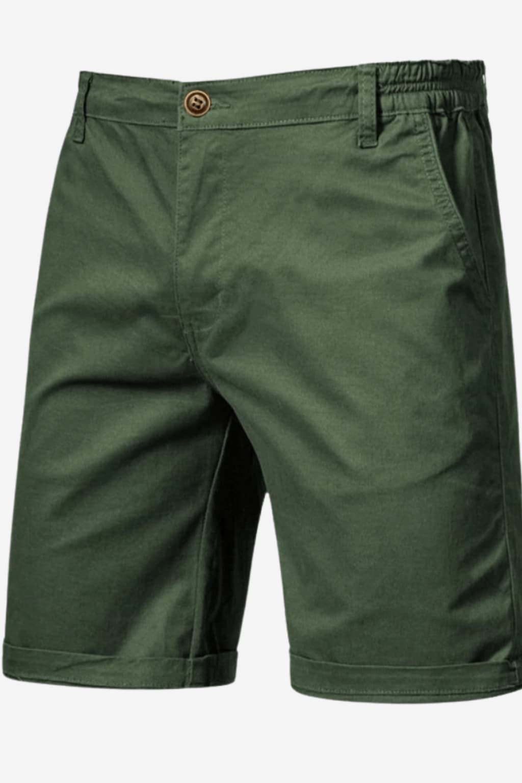 Men's Casual Summer Shorts - Lightweight Cotton Blend, Elastic Waist, Khaki