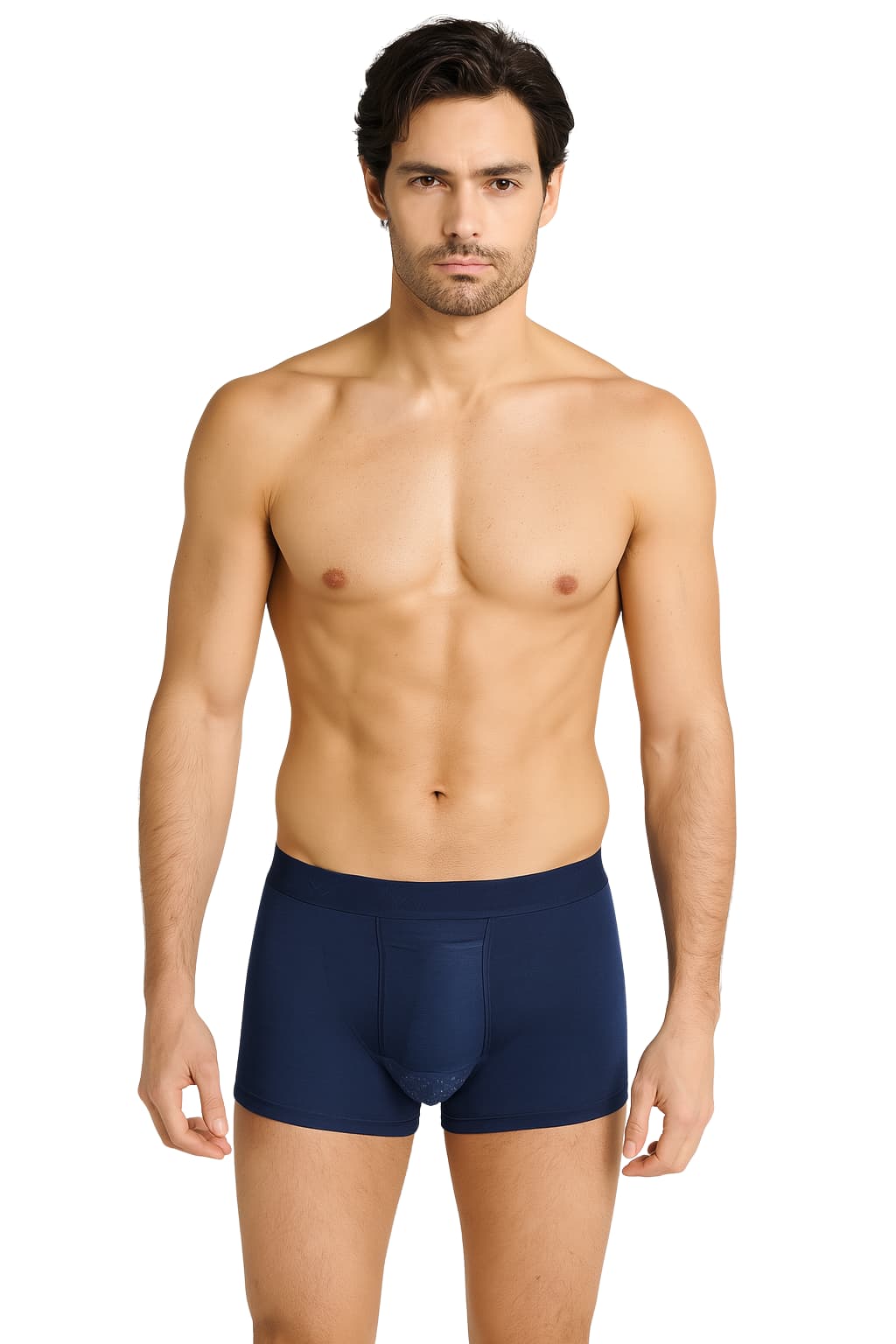 Men's Black Cotton Boxer Briefs 3-Pack Slim Fit Elastic Waist