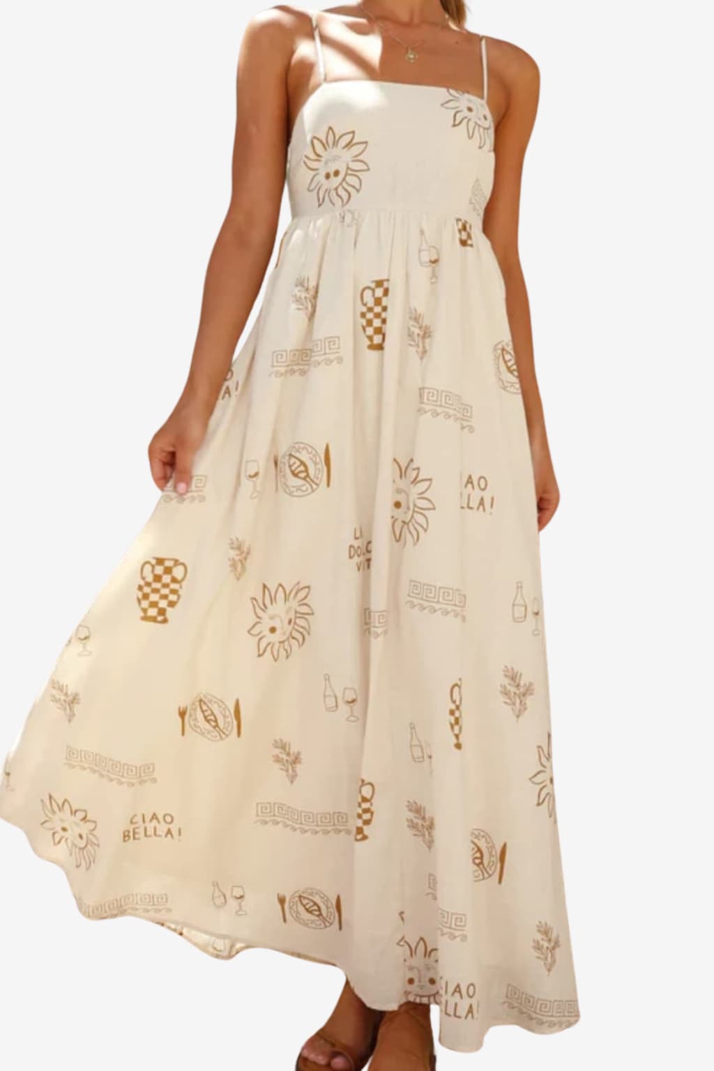 Women’s Spaghetti Strap Maxi Dress Summer Print