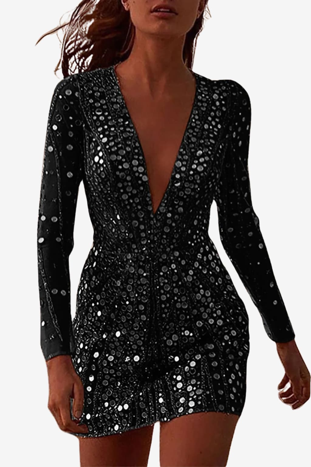 Women's Glitter Sequin Mini Cocktail Dress