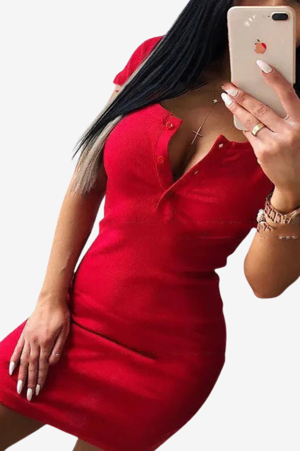 Women's Fitted Short Sleeve Polo Mini Dress