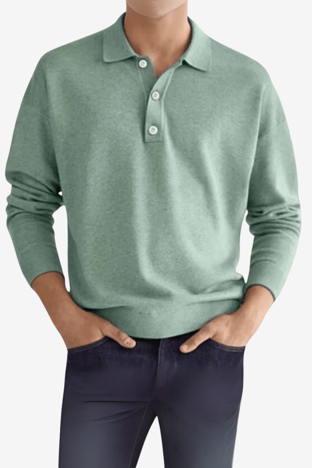 Men’s Long Sleeve Polo Shirt Casual Regular Fit Top