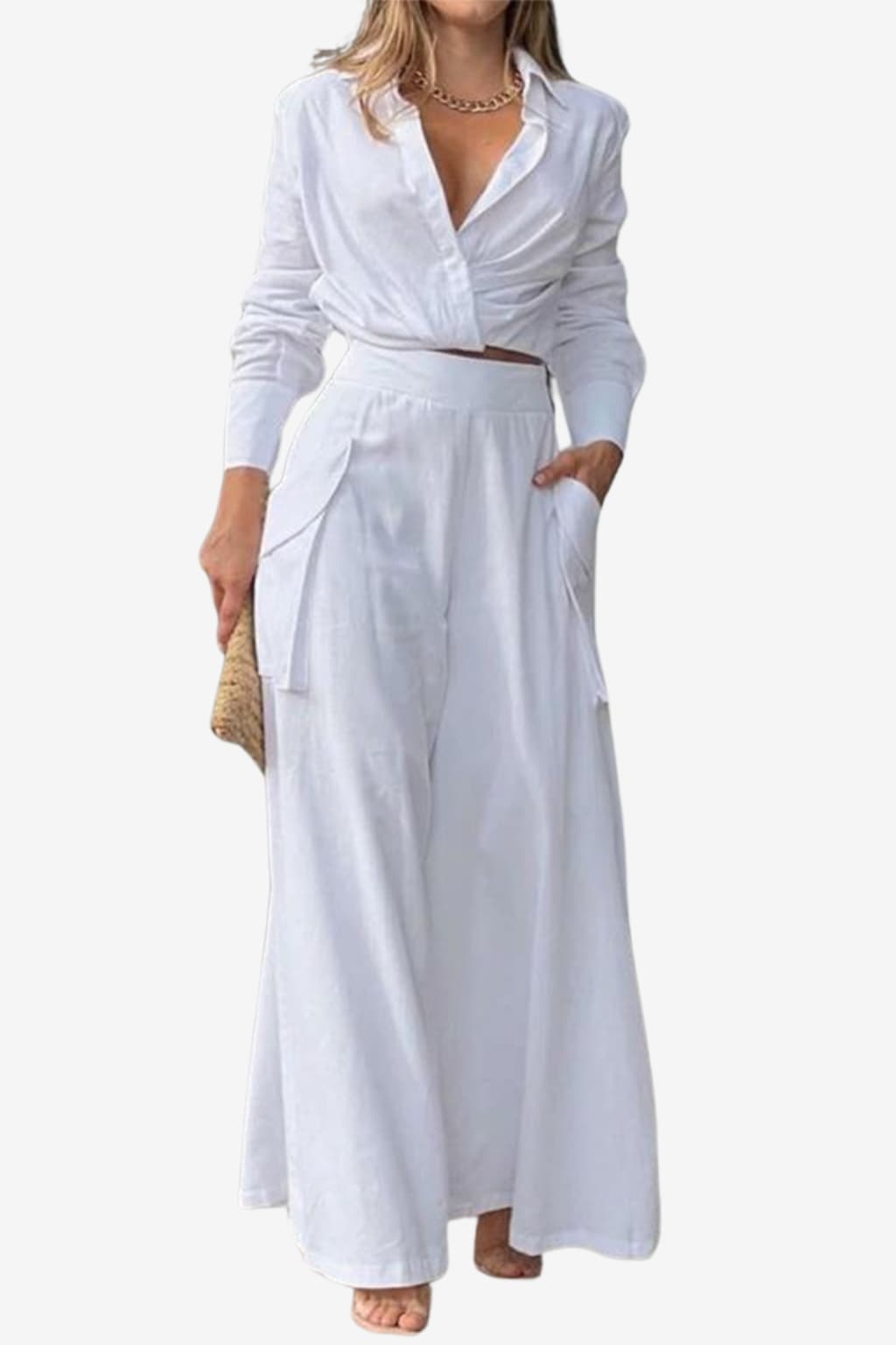 Women’s V-Neck Midi Summer Dress Short Sleeve A-Line